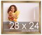 28x24 Solid Wood Picture Frame with UV-Resistant Acrylic & Acid-Free Backing, Available in 6 Finishes: Matte Black, Matte White, Metallic Bronze, Silver, Natural Wood Grain & Mahogany